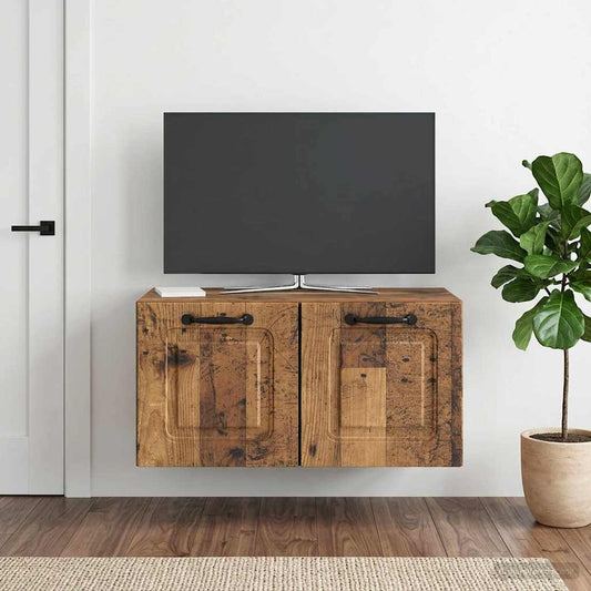 vidaXL Wall-Mounted TV Cabinet Wall-mounted Old Wood 59.5 x 31 x 30 cm