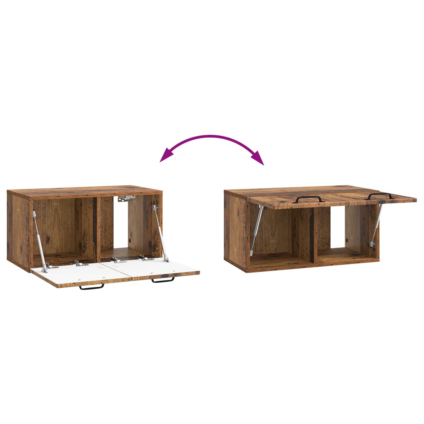 vidaXL Wall-Mounted TV Cabinet Wall-mounted Old Wood 59.5 x 31 x 30 cm