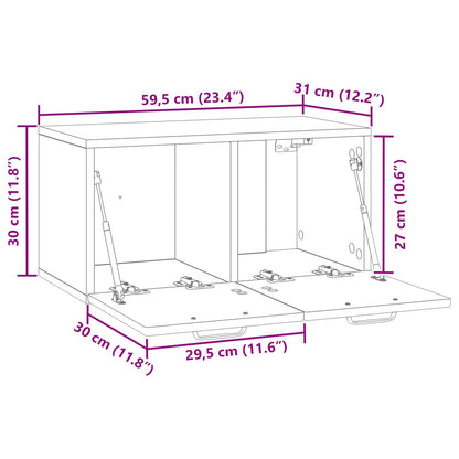 vidaXL Wall-Mounted TV Cabinet Wall-mounted Old Wood 59.5 x 31 x 30 cm
