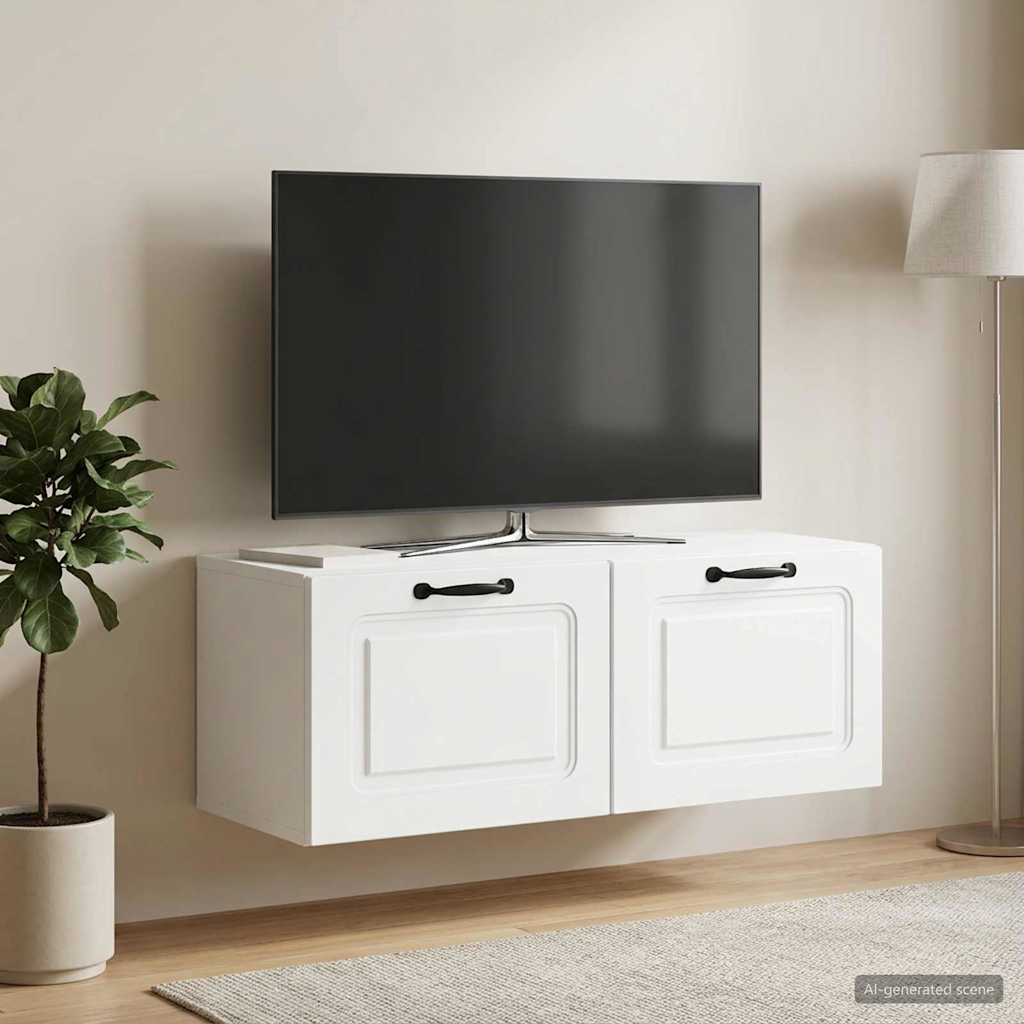 vidaXL Wall-Mounted TV Cabinet White 78.5 x 31 x 30 cm Engineered Wood