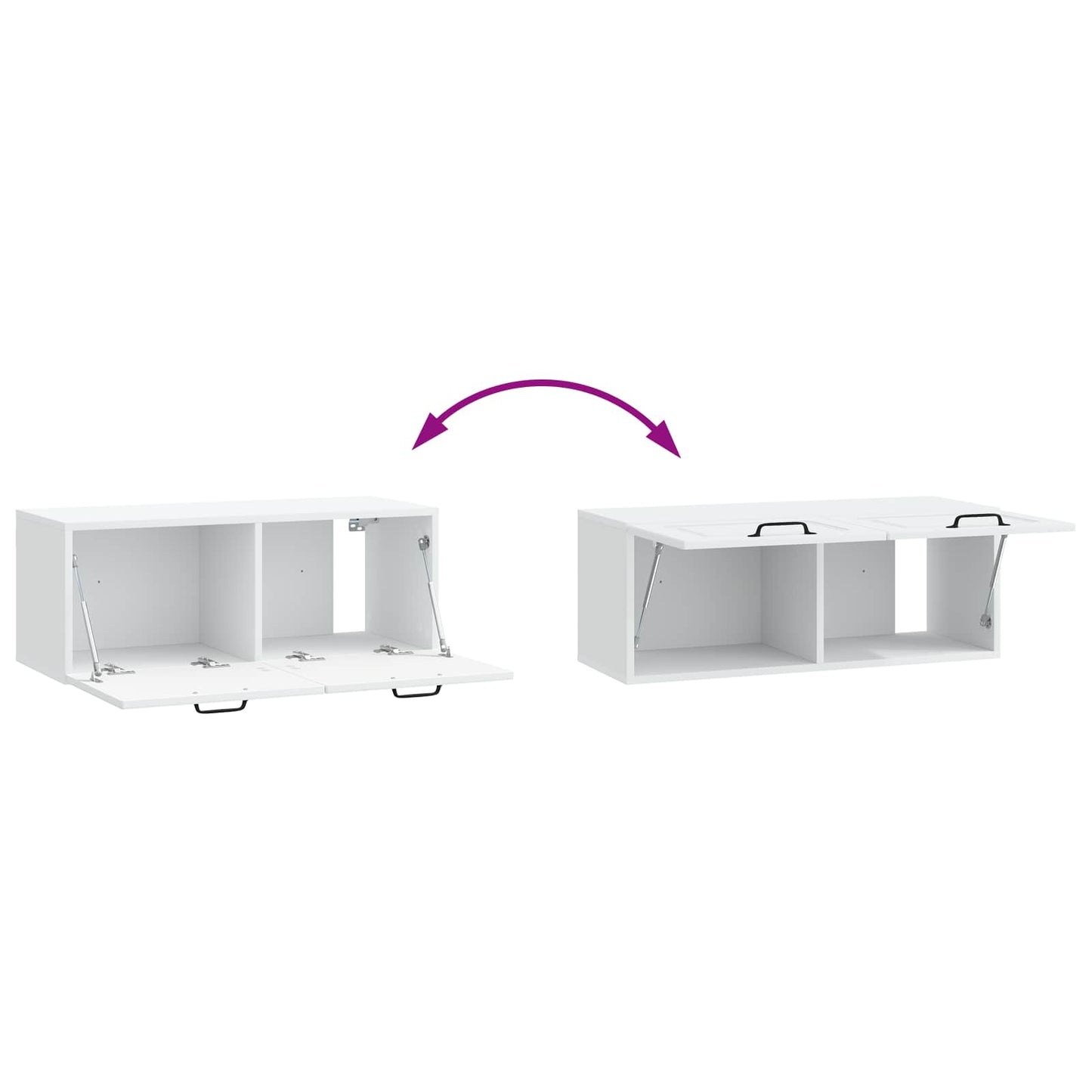 vidaXL Wall-Mounted TV Cabinet White 78.5 x 31 x 30 cm Engineered Wood