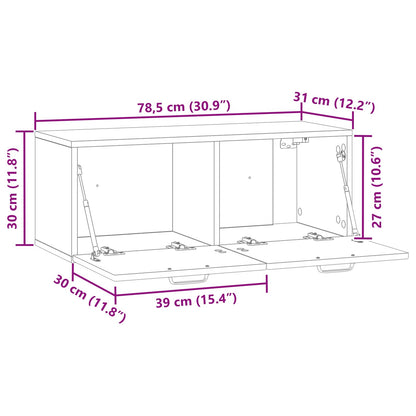 vidaXL Wall-Mounted TV Cabinet White 78.5 x 31 x 30 cm Engineered Wood