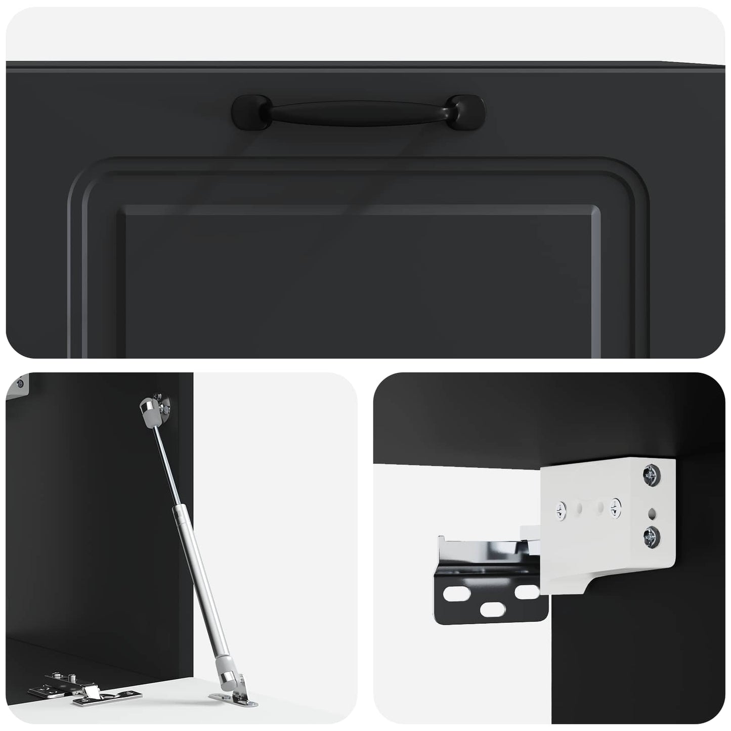 vidaXL Wall-Mounted TV Cabinet Black 78.5 x 31 x 30 cm Engineered Wood
