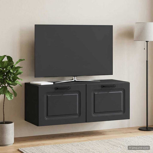 vidaXL Wall-Mounted TV Cabinet Black 78.5 x 31 x 30 cm Engineered Wood