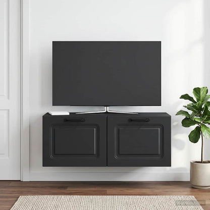 vidaXL Wall-Mounted TV Cabinet Black 78.5 x 31 x 30 cm Engineered Wood