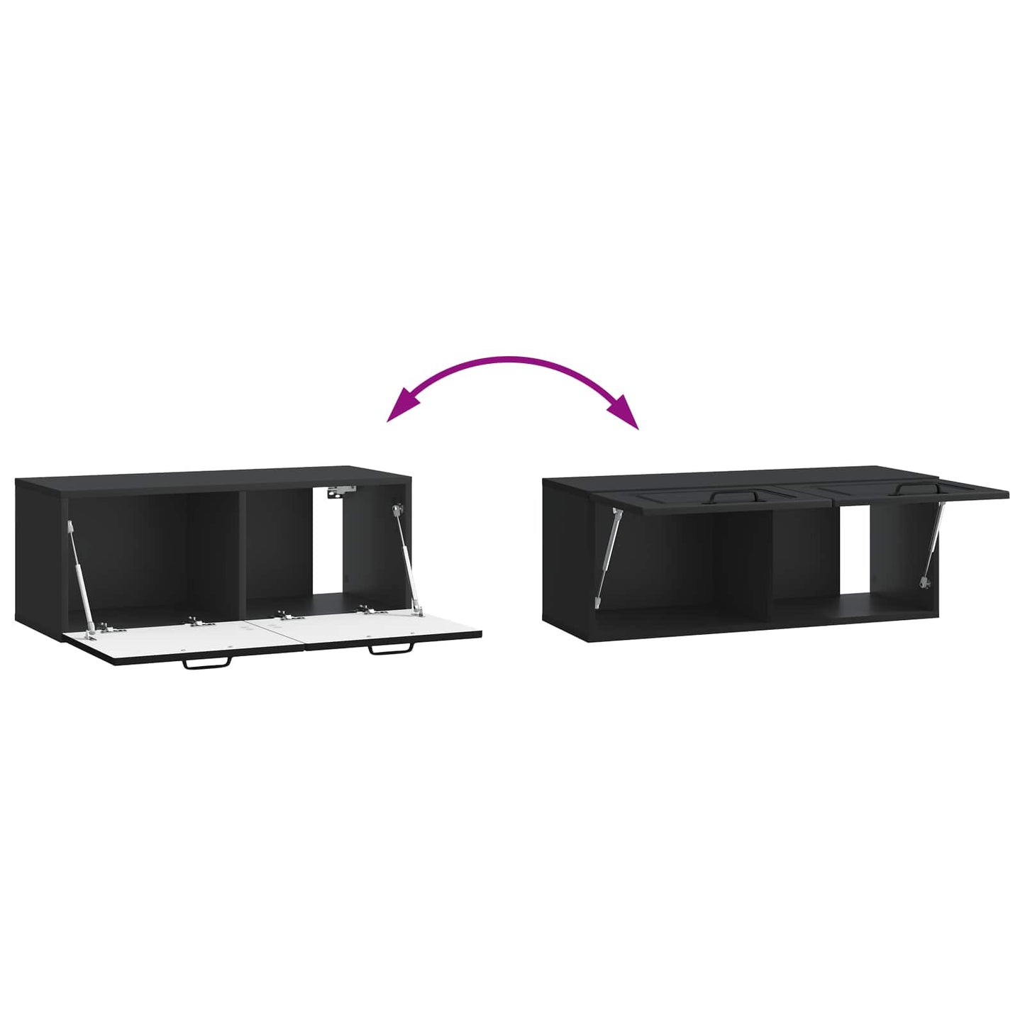 vidaXL Wall-Mounted TV Cabinet Black 78.5 x 31 x 30 cm Engineered Wood