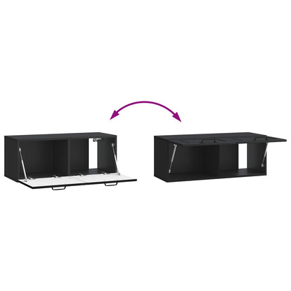 vidaXL Wall-Mounted TV Cabinet Black 78.5 x 31 x 30 cm Engineered Wood