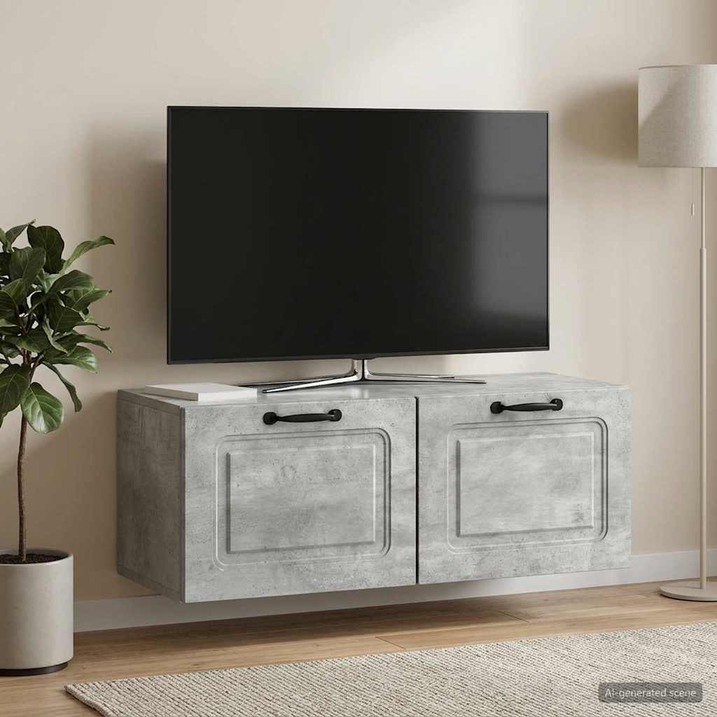 vidaXL Wall-Mounted TV Cabinet Concrete Grey 78.5 x 31 x 30 cm