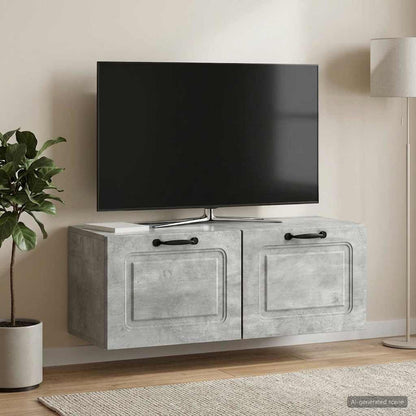 vidaXL Wall-Mounted TV Cabinet Concrete Grey 78.5 x 31 x 30 cm