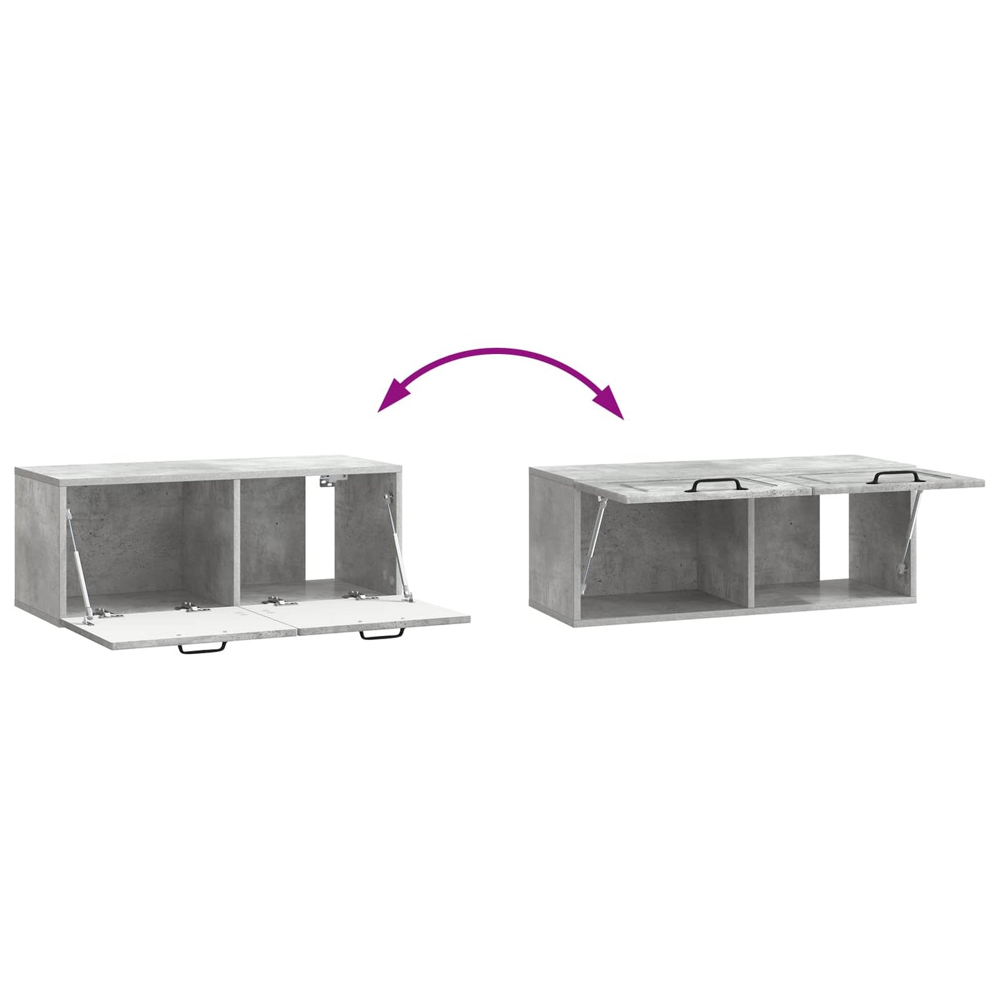 vidaXL Wall-Mounted TV Cabinet Concrete Grey 78.5 x 31 x 30 cm
