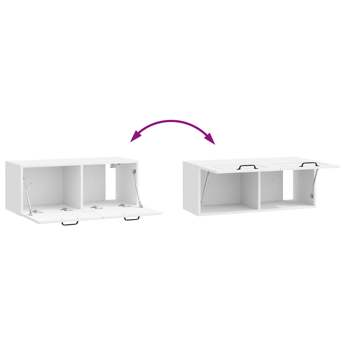 vidaXL Wall-Mounted TV Cabinet High Gloss White 78.5 x 31 x 30 cm