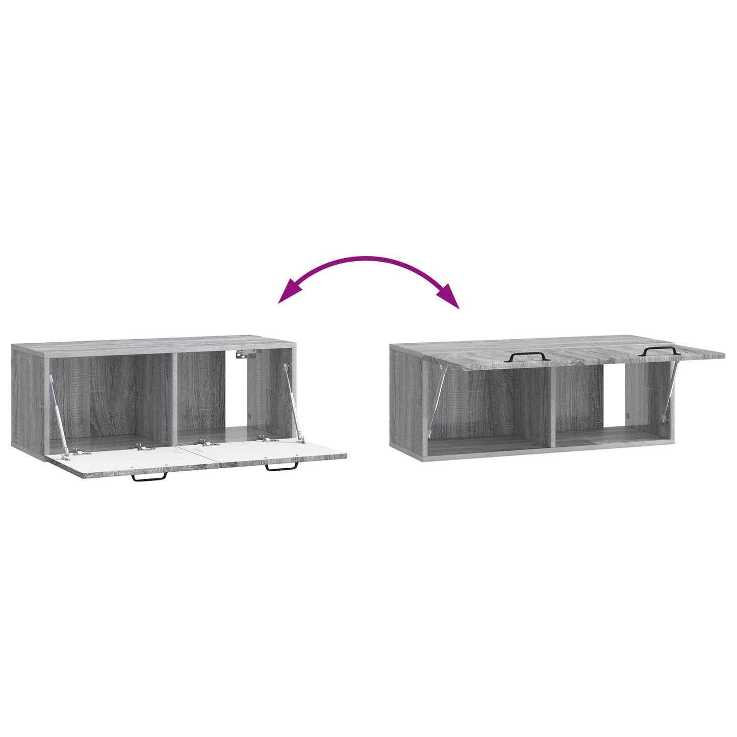 vidaXL Wall-Mounted TV Cabinet 78.5 x 31 x 30 cm Grey Sonoma
