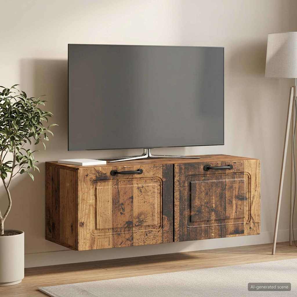 vidaXL Wall-Mounted TV Cabinet Wall-mounted Old Wood 78.5 x 31 x 30 cm