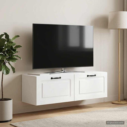 vidaXL Wall-Mounted TV Cabinet White 98 x 31 x 30 cm Engineered Wood