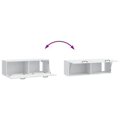 vidaXL Wall-Mounted TV Cabinet White 98 x 31 x 30 cm Engineered Wood