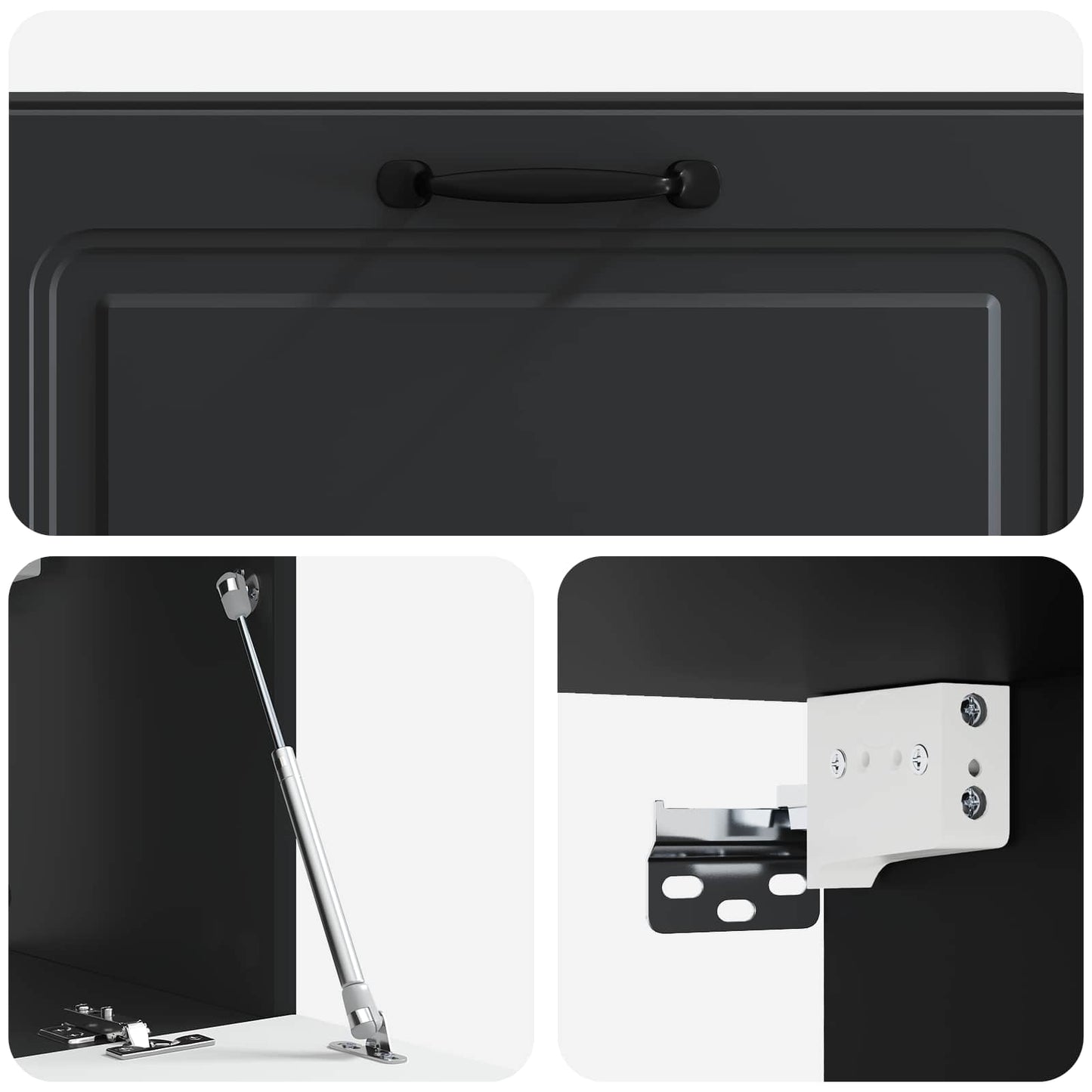 vidaXL Wall-Mounted TV Cabinet Black 98 x 31 x 30 cm Engineered Wood