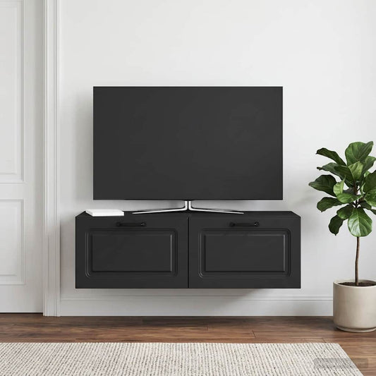 vidaXL Wall-Mounted TV Cabinet Black 98 x 31 x 30 cm Engineered Wood