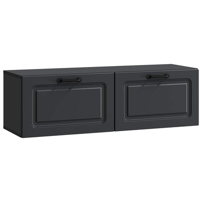 vidaXL Wall-Mounted TV Cabinet Black 98 x 31 x 30 cm Engineered Wood