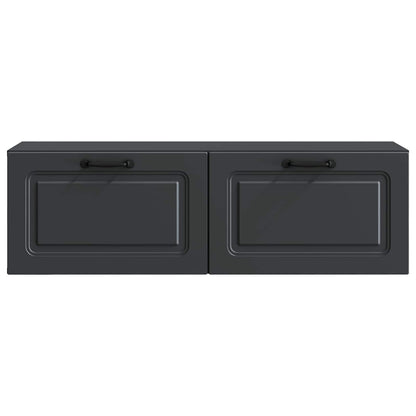 vidaXL Wall-Mounted TV Cabinet Black 98 x 31 x 30 cm Engineered Wood