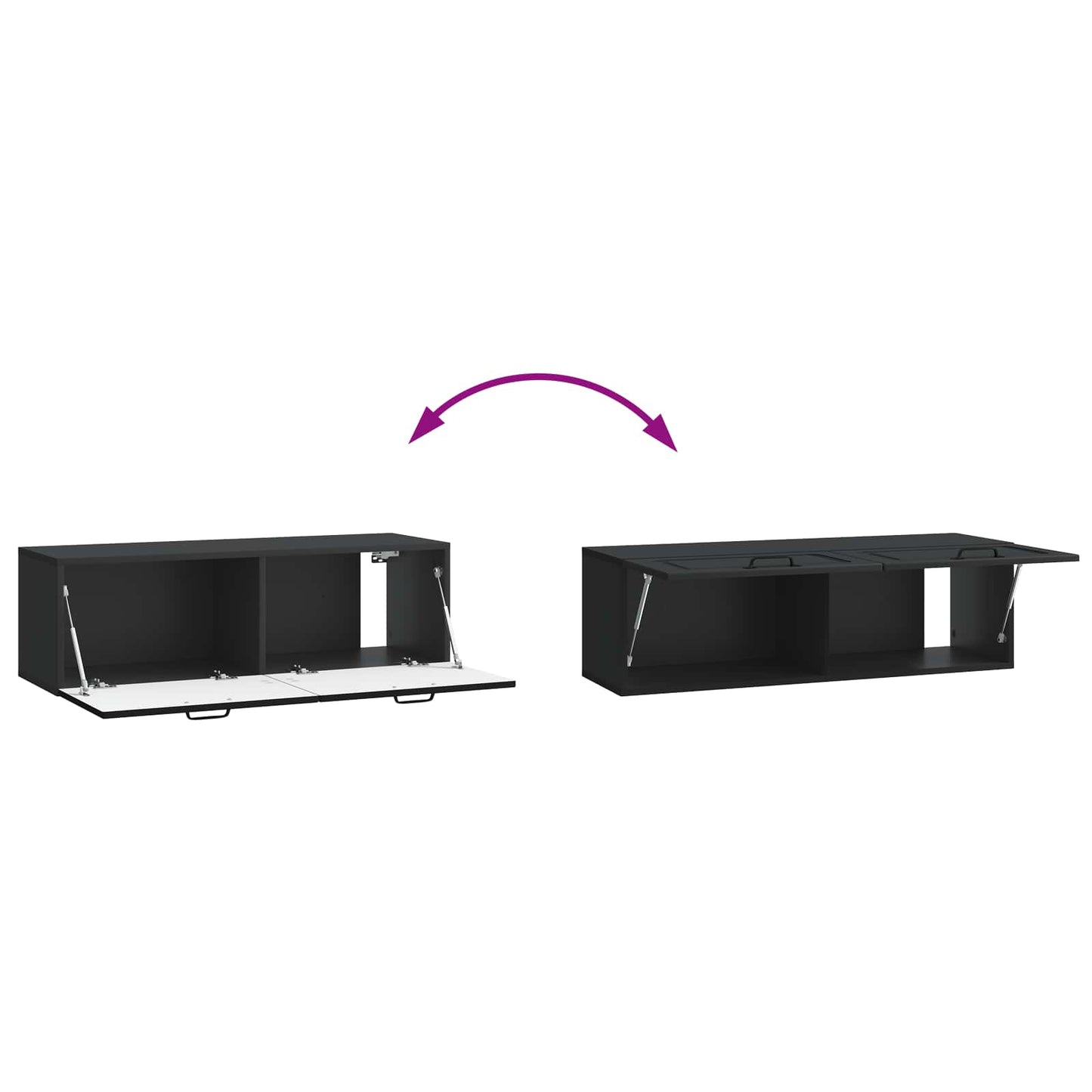 vidaXL Wall-Mounted TV Cabinet Black 98 x 31 x 30 cm Engineered Wood