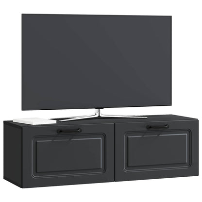 vidaXL Wall-Mounted TV Cabinet Black 98 x 31 x 30 cm Engineered Wood