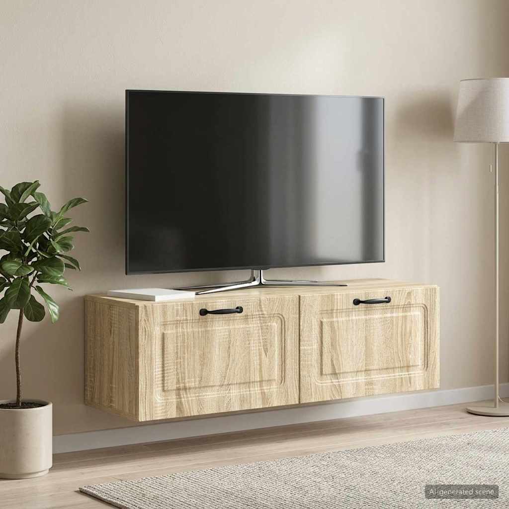 vidaXL Wall-Mounted TV Cabinet Wall-mounted Sonoma Oak 98 x 31 x 30 cm