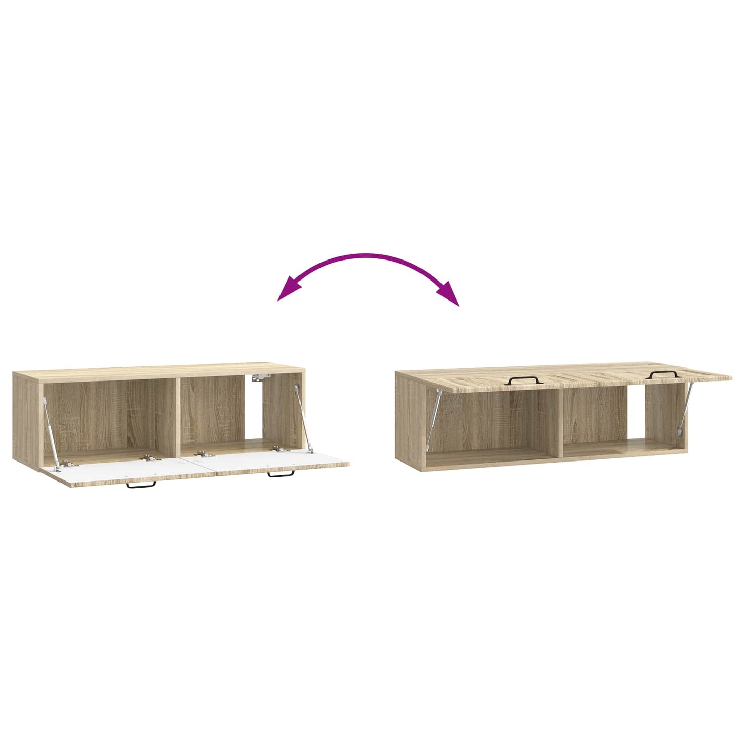 vidaXL Wall-Mounted TV Cabinet Wall-mounted Sonoma Oak 98 x 31 x 30 cm