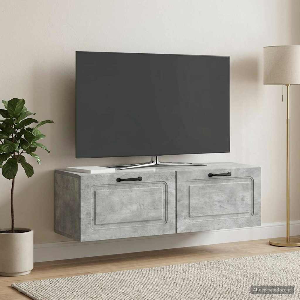 vidaXL Wall-Mounted TV Cabinet Concrete Grey 98 x 31 x 30 cm