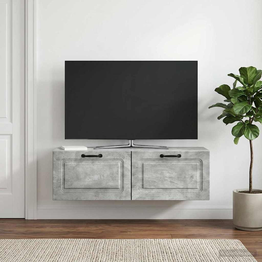 vidaXL Wall-Mounted TV Cabinet Concrete Grey 98 x 31 x 30 cm