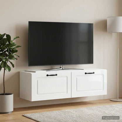 vidaXL Wall-Mounted TV Cabinet High Gloss White 98 x 31 x 30 cm