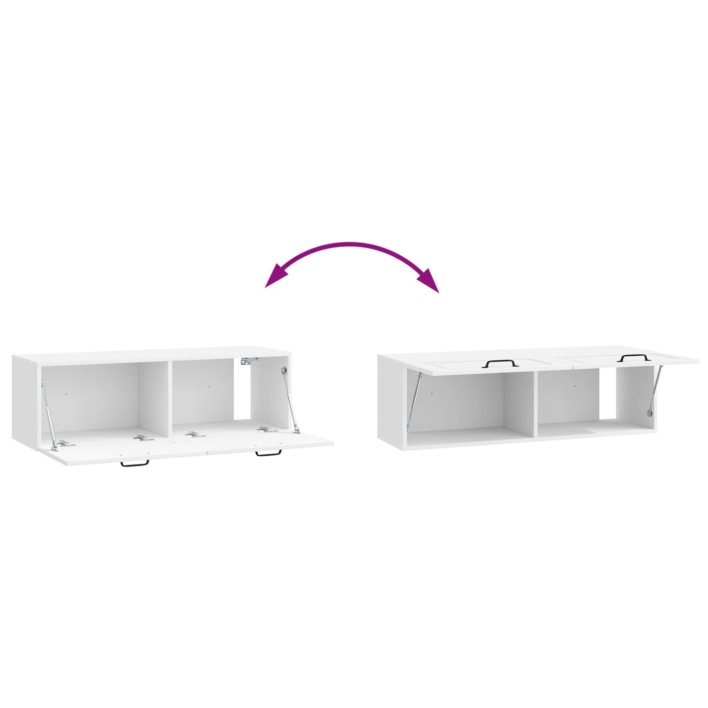 vidaXL Wall-Mounted TV Cabinet High Gloss White 98 x 31 x 30 cm