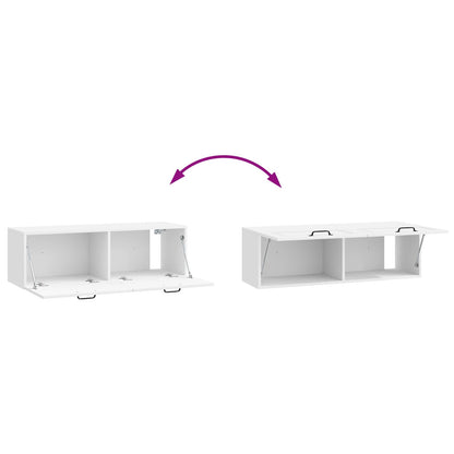 vidaXL Wall-Mounted TV Cabinet High Gloss White 98 x 31 x 30 cm