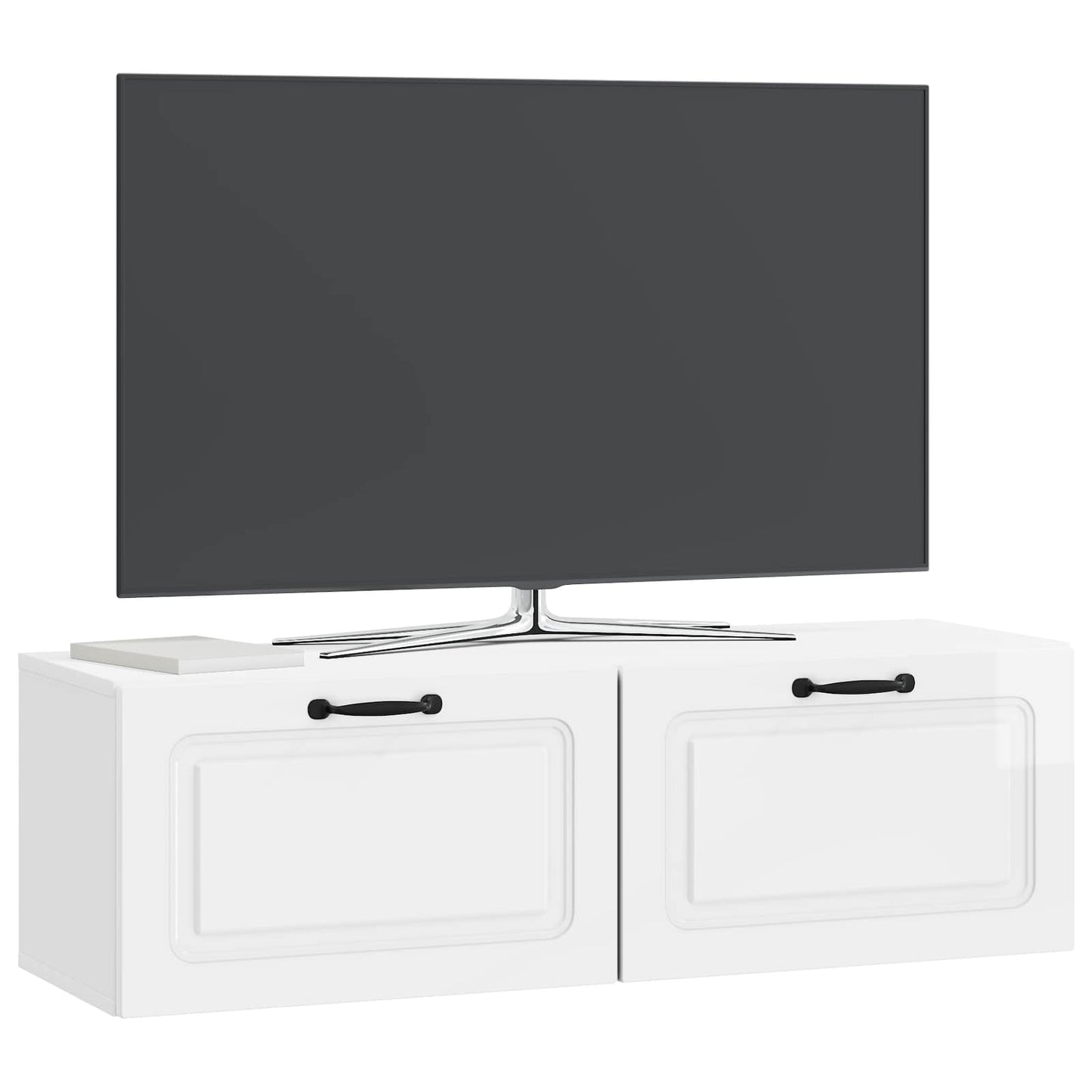 vidaXL Wall-Mounted TV Cabinet High Gloss White 98 x 31 x 30 cm