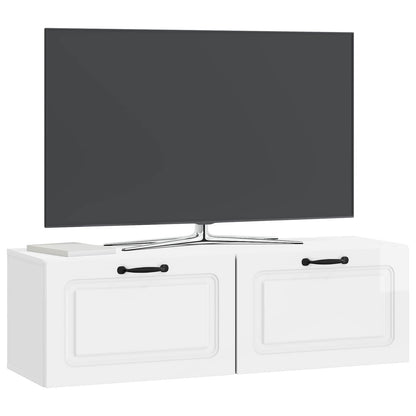 vidaXL Wall-Mounted TV Cabinet High Gloss White 98 x 31 x 30 cm