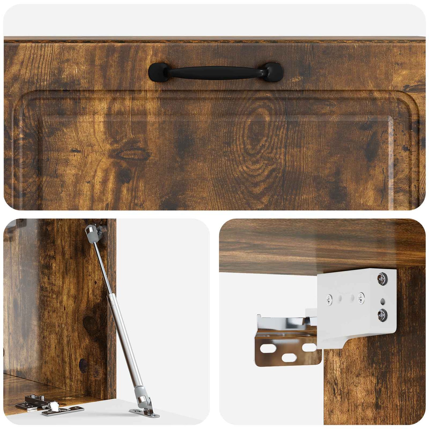vidaXL Wall-Mounted TV Cabinet Wall-mounted Smoked Oak 98 x 31 x 30 cm