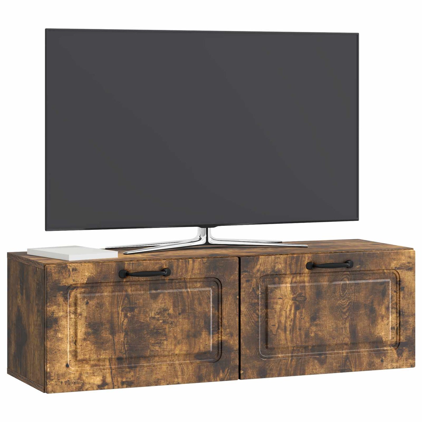 vidaXL Wall-Mounted TV Cabinet Wall-mounted Smoked Oak 98 x 31 x 30 cm
