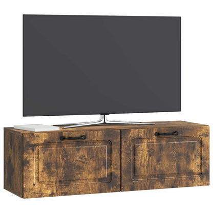 vidaXL Wall-Mounted TV Cabinet Wall-mounted Smoked Oak 98 x 31 x 30 cm
