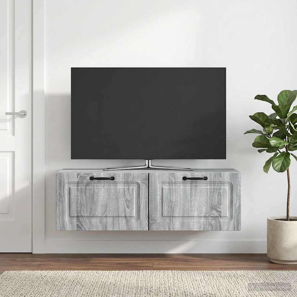 vidaXL Wall-Mounted TV Cabinet Grey Sonoma 98 x 31 x 30 cm