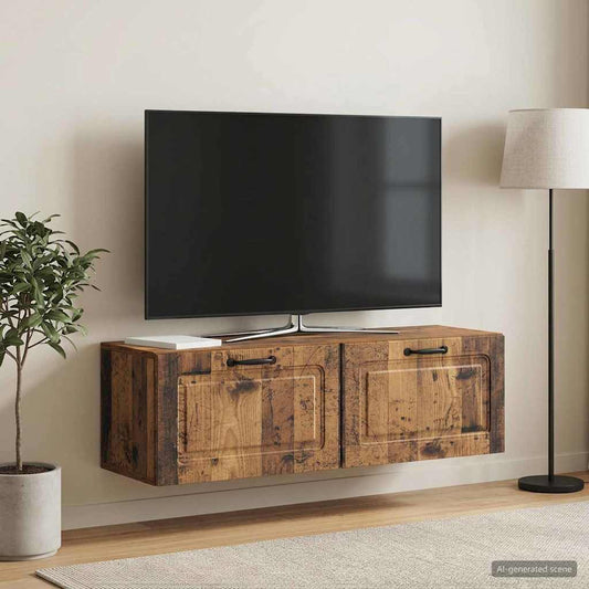 vidaXL Wall-Mounted TV Cabinet Wall-mounted Old Wood 98 x 31 x 30 cm