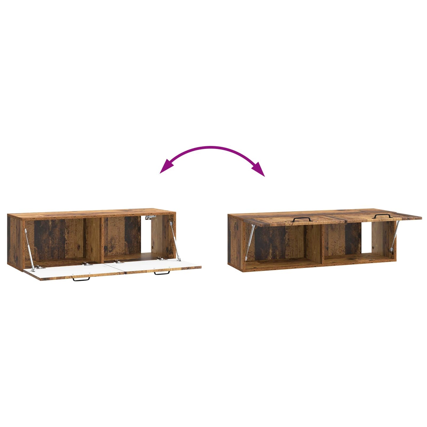 vidaXL Wall-Mounted TV Cabinet Wall-mounted Old Wood 98 x 31 x 30 cm