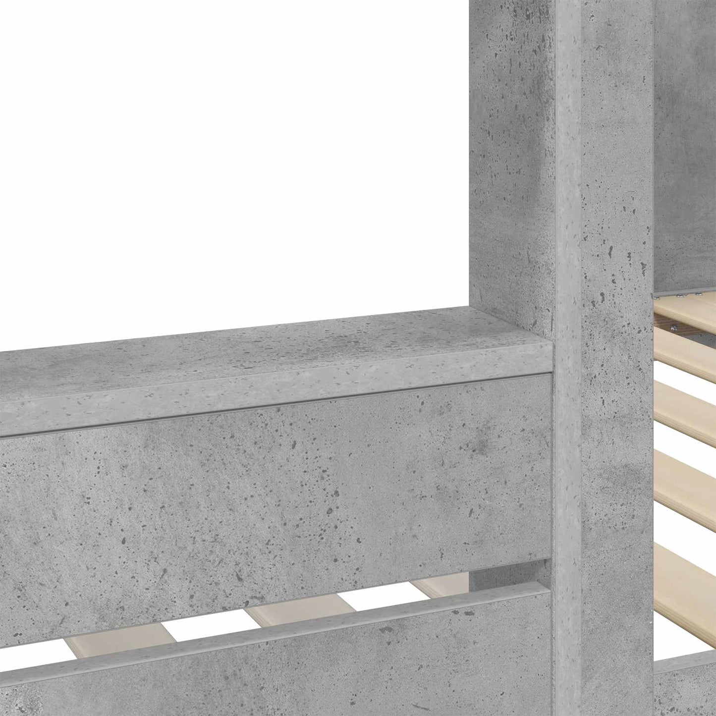 vidaXL Bunk Bed for Kids Concrete Grey 75 x 190 cm Engineered Wood