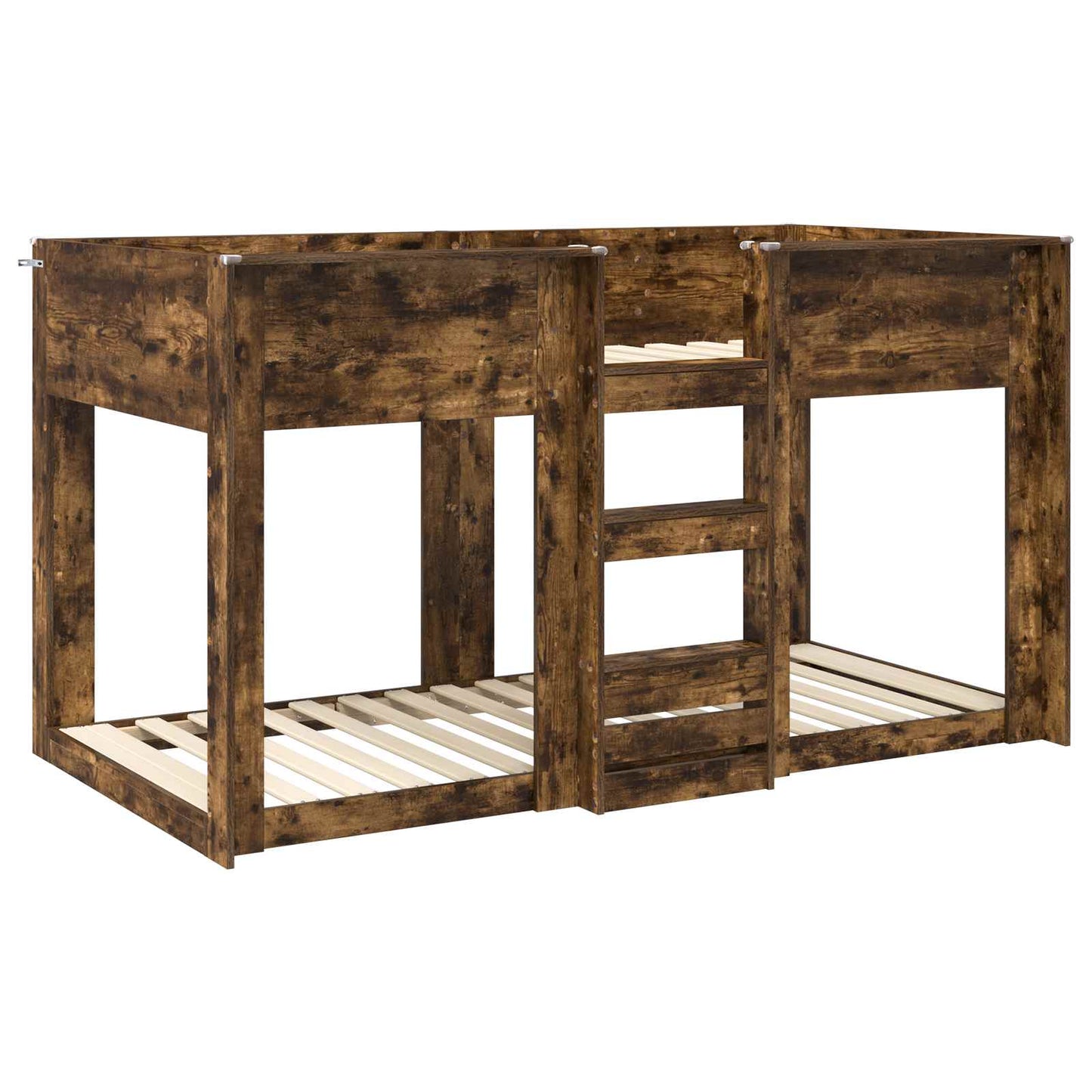 vidaXL Bunk Bed for Kids Smoked Oak 75 x 190 cm Engineered Wood