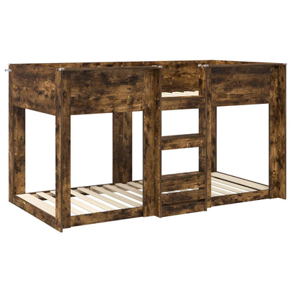 vidaXL Bunk Bed for Kids Smoked Oak 75 x 190 cm Engineered Wood