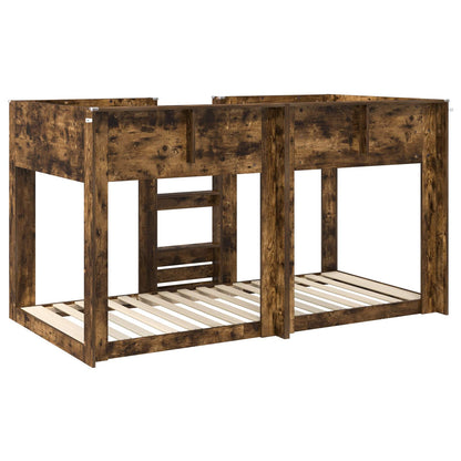 vidaXL Bunk Bed for Kids Smoked Oak 75 x 190 cm Engineered Wood