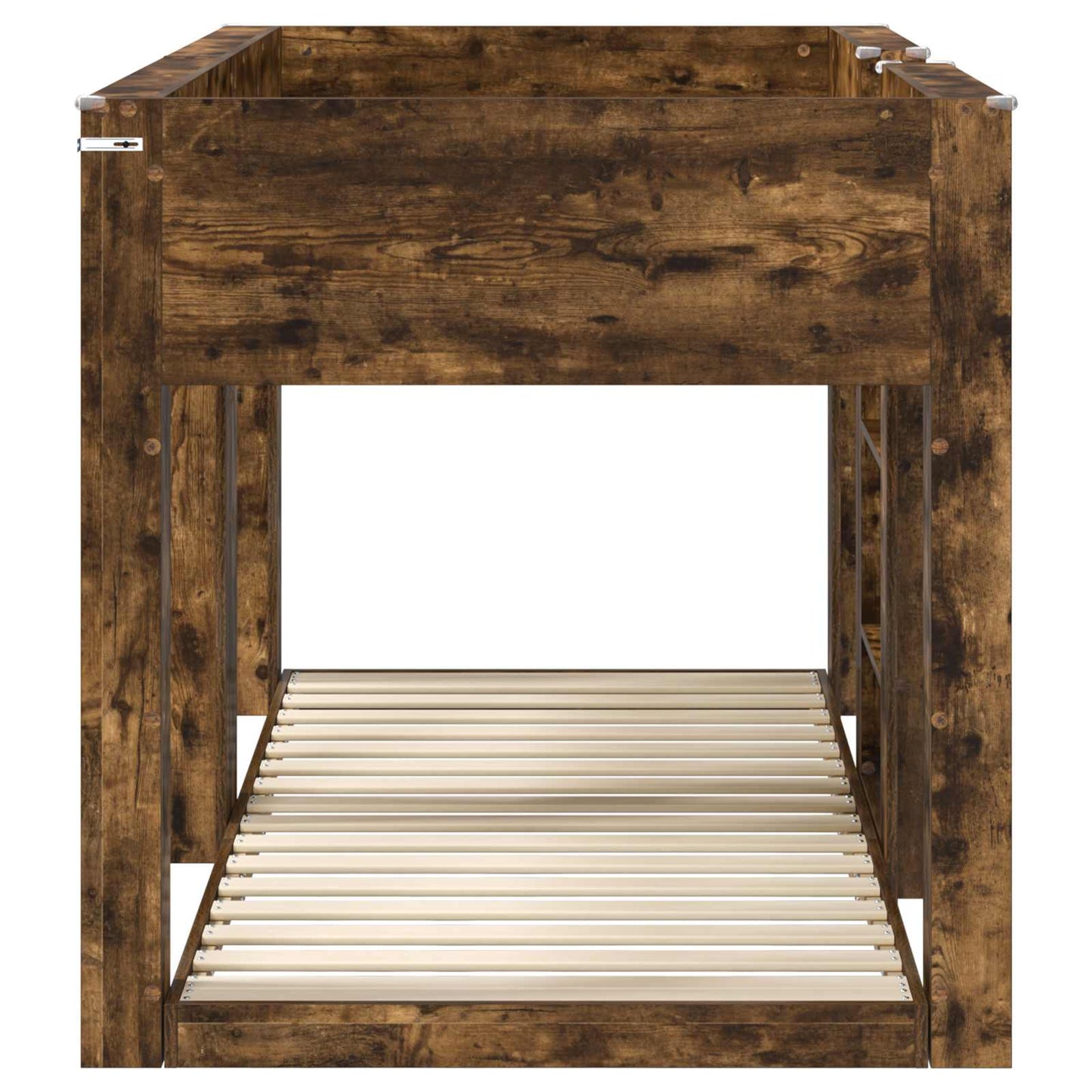 vidaXL Bunk Bed for Kids Smoked Oak 75 x 190 cm Engineered Wood