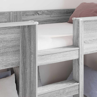 vidaXL Bunk Bed for Kids Grey Sonoma 75 x 190 cm Engineered Wood