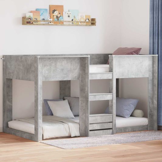 vidaXL Bunk Bed for Kids Concrete Grey 90 x 190 cm Engineered Wood