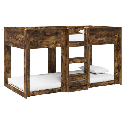vidaXL Bunk Bed for Kids Smoked Oak 90 x 190 cm Engineered Wood