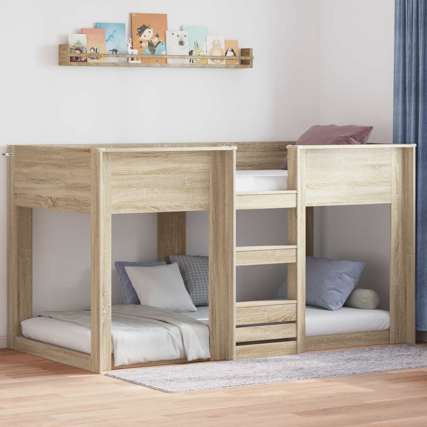 vidaXL Bunk Bed for Kids Sonoma Oak 80 x 200 cm Engineered Wood