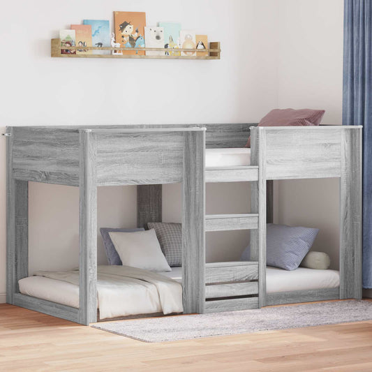 vidaXL Bunk Bed for Kids Grey Sonoma 80 x 200 cm Engineered Wood